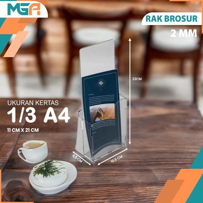

=+=+=+] AKRILIK TEMPAT BROSUR / RAK BROSUR 1/3 A4 / ACRYLIC FLYER HOLDER