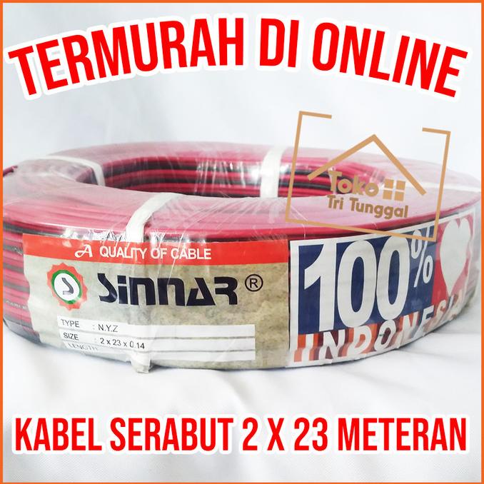 `````````] Kabel Serabut SINNAR Tembaga Listrik Audio Meter Meteran Hitam Merah