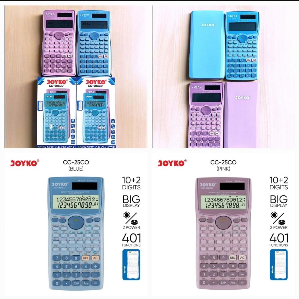 

Murah Kalkulator Joyko Cc 25 Co Blue / Pink 401 Fungsi 2 Line Dual Power Scientific Mcnm65