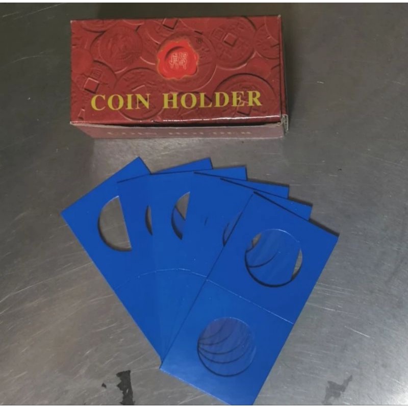 Pelindung Koin Coin Holder Karton Biru Tebal 22,5 mm