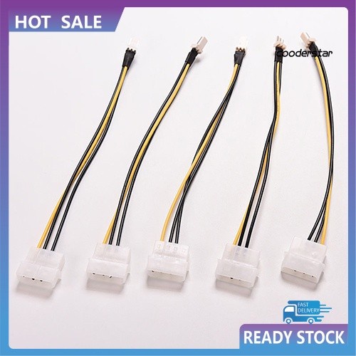 Terlaris Dn-Pj 5 Pcs 4-Pin Molex/Ide To 3-Pin Cpu Case Fan Power Connector