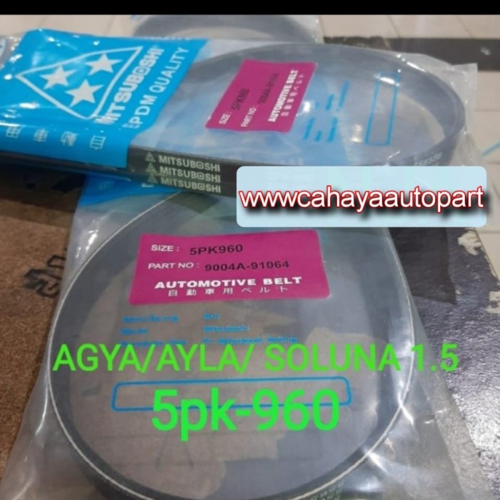 Fan Van Belt Tali Kipas 5Pk960 Agya Ayla Soluna 1.5Cc 5Pk-960 Original Kode My 072
