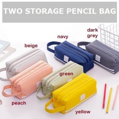 

[Pencil Bag] Two Storage With Stripe Design / Kotak Pensil 2 Kantong