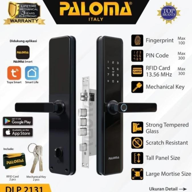 TERBARU  SMART DIGITAL LOCK PALOMA DLP 2131 KUNCI PINTU KUNCI DIGITAL DOOR LOCK