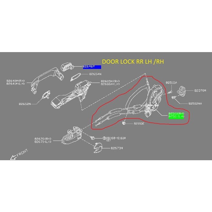 Door Lock Pintu NISSAN LIVINA 100% Original DEPAN KIRI terbaik