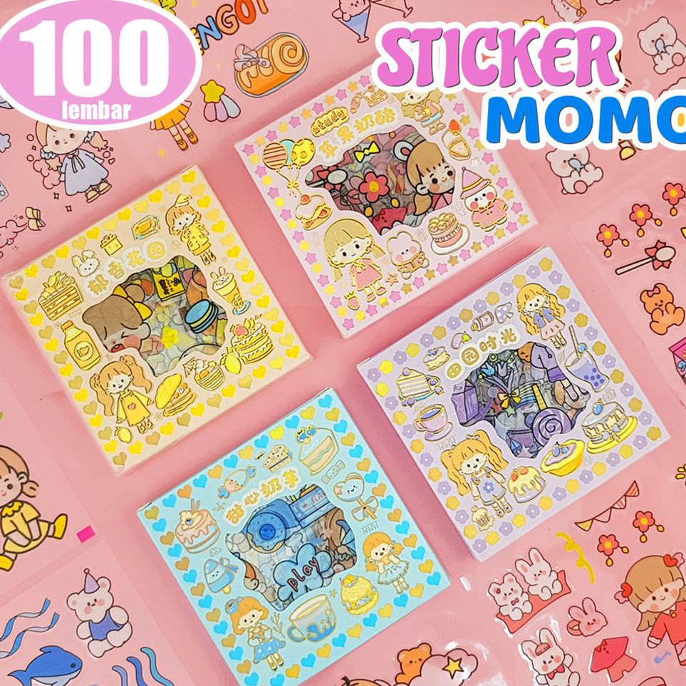 

KSFC9721 100 Lembar Sticker Momo/ Sticker Jurnal Asthetic / Stiker Momo Botol Minum Lucu