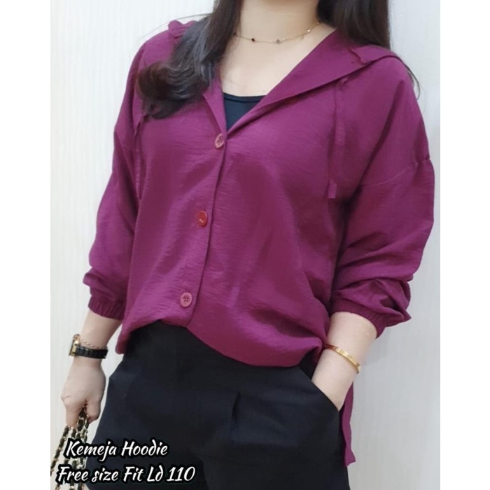 [FREE ONGKIR] Kemeja Hoodie Wanita - Hoodie Kemeja Premium Korea