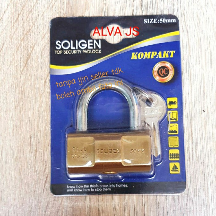 GEMBOK KUNINGAN 50MM/GEMBOK SOLIGEN/GEMBOK VIRO