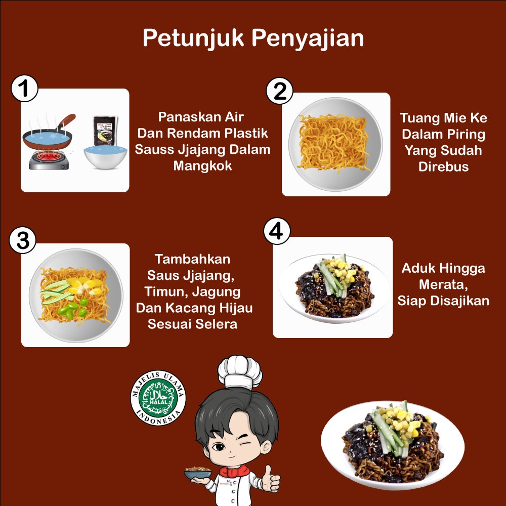 

Saus Jjajang Halal Pasta Kedelai Hitam 500G Saus Jjajangmyeon Oppa!Oppa