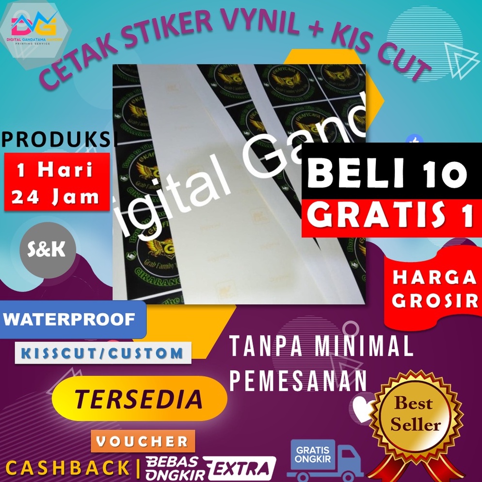 

1.1 Promo Brand CETAK STIKER VYNIL A3+ (PRINT & CUT)