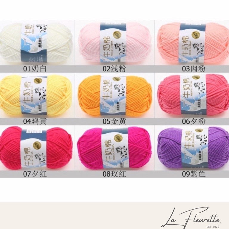 Produk Terbatas Benang Rajut Milk Cotton/Benang Katun Susu/Milk Cotton Yarn/Benang Milk Cotton (1-50