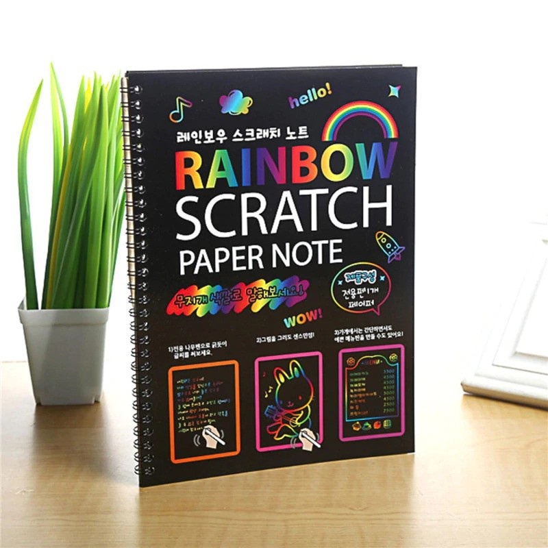 

Magic Color Rainbow Scratch Paper Note book 17x23cm