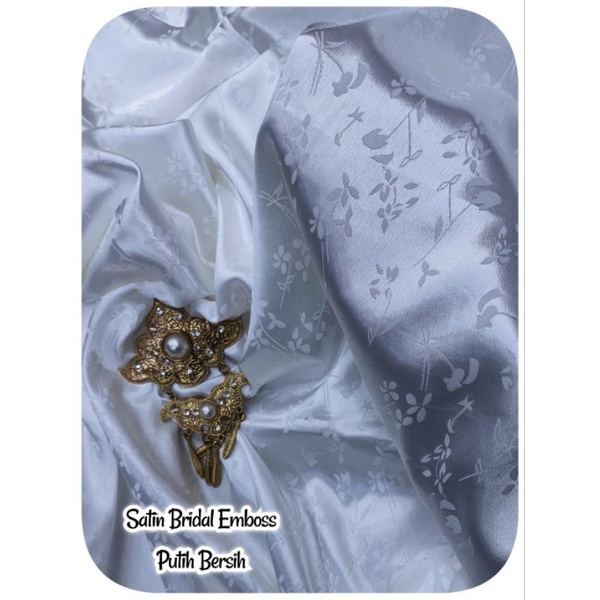 Kain Kebaya Satin Bridal Emboss / Satin Bridal Motif