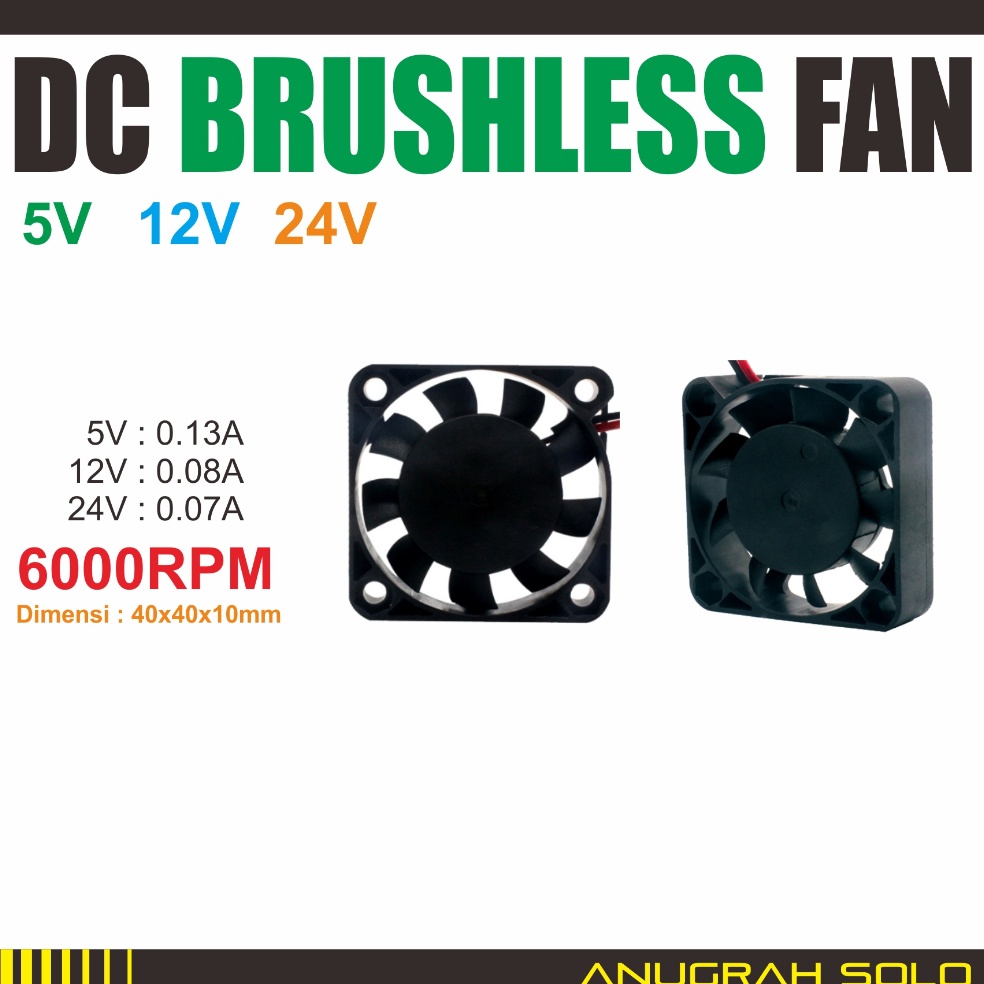 HFJH7682  KIPAS DC 4X4 CM DC BRUSHLESS FAN 5V 12V 24V KIPAS PENDINGIN 4010