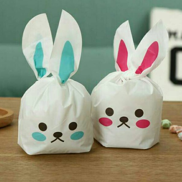 

Pro sale RABBIT PLASTIC BAGS / PLASTIK PEMBUNGKUS SOUVENIR/SNACK (20cm x 33cm)