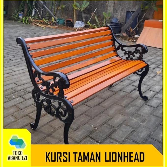 Kursi Taman / Kursi Teras Besi Cor Dudukan Kayu 100Cm Include Ongkir Wendraraditya