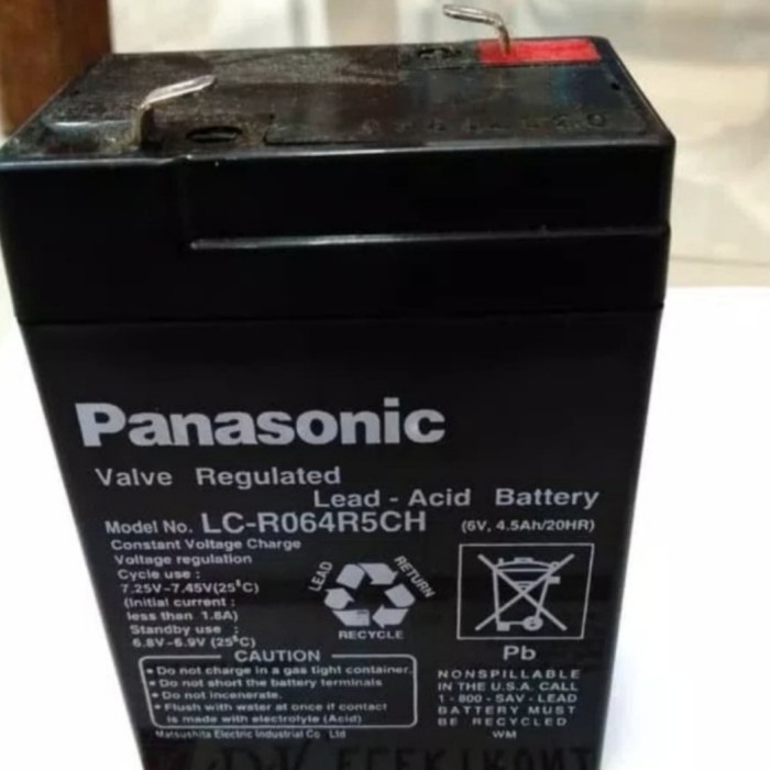 baterai aki 6v 4.5 ah panasonic