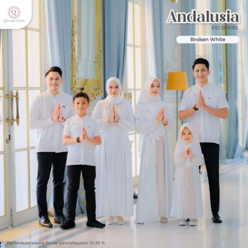 ANDALUSIA EID SERIES By Qinara hijab (White) | READY STOCK