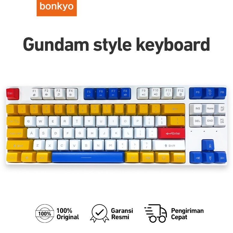 Miliki Sekarang Bonkyo Keyboard 87 key gaming keyboard anime mouse keyboard mouse pad set kabel mous