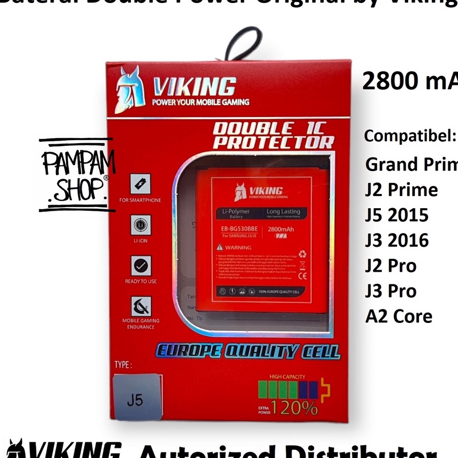 MGBQ3636 TERBARU  Baterai VIKING Double Power Original Samsung Galaxy Grand Prime G530 A2 Core A260 