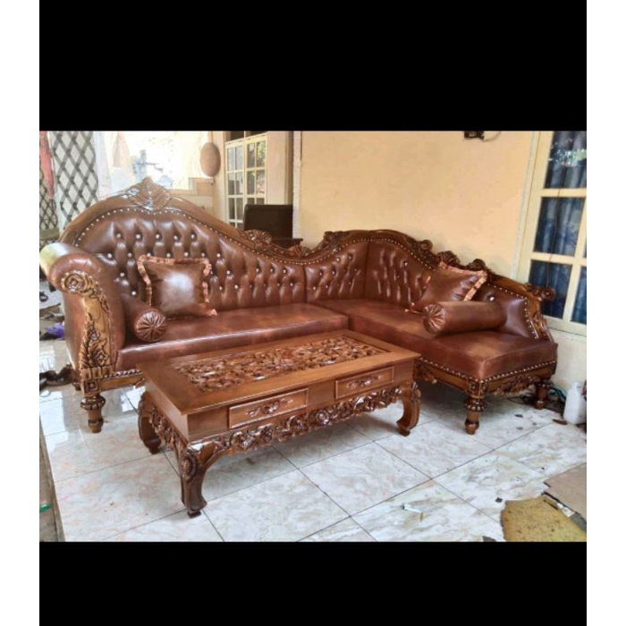 Kursi Sofa sudut Jati, Kursi sudut L