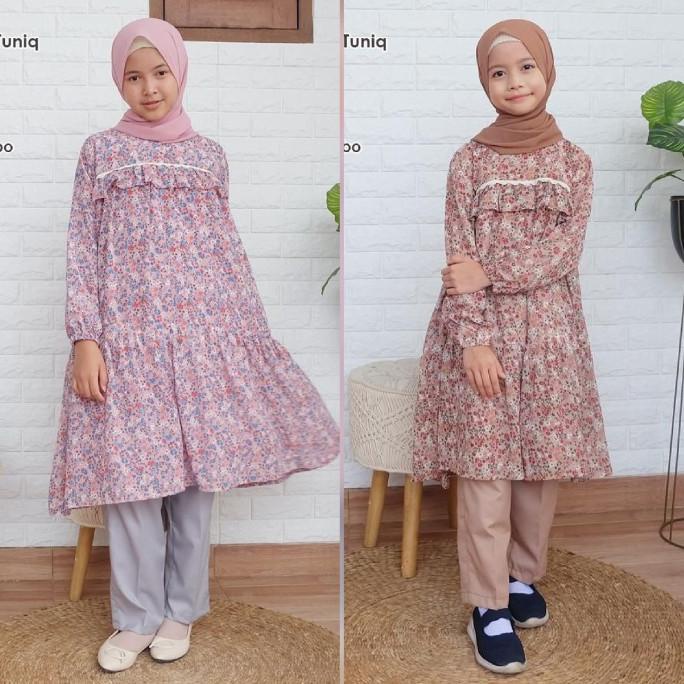 setelan muslim anak perempuan / set long tunik halla cutetrik