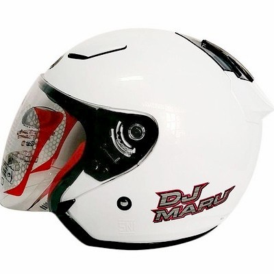KYT DJMARU DJ Maru XXXL WHITE PUTIH GLOSSY METALIK BIG SIZE HELM BESAR