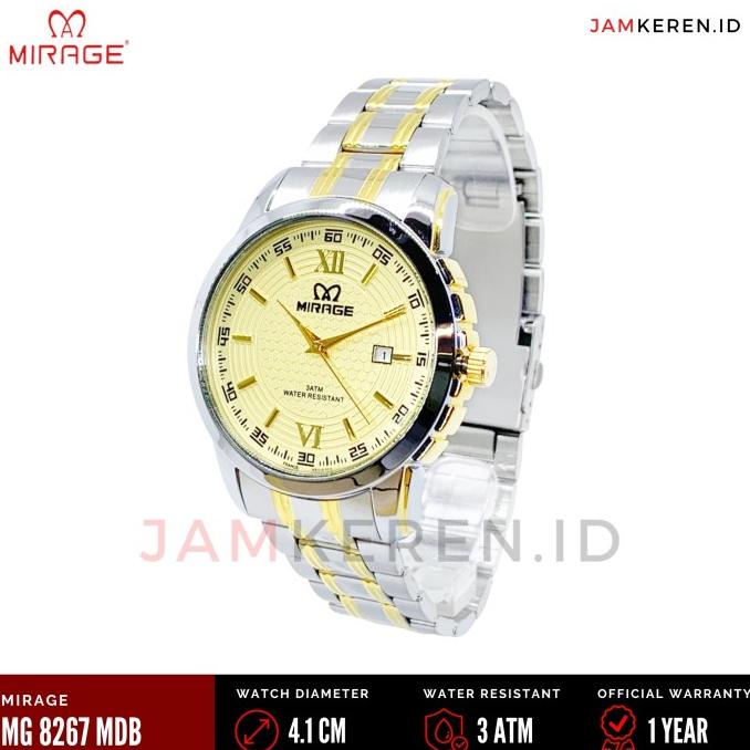 DiskonSale Jam Tangan Mirage Original 8267 M Pria Stainless Steel Bergaransi Murah 1251
