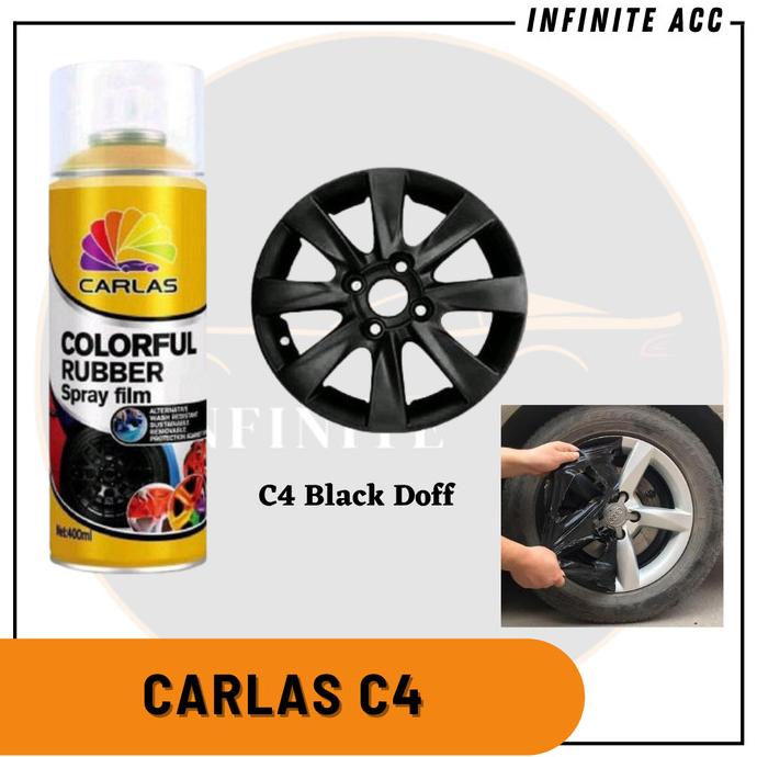 Paint Rubber Carlas C4 Hitam Doff Matte Black Cat Velg Mobil Motor Original