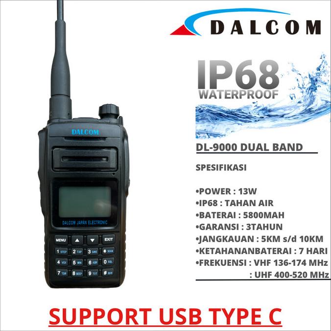 HT DALCOM JAPAN DL-9000 DUAL BAND IP68 WATERPROOF