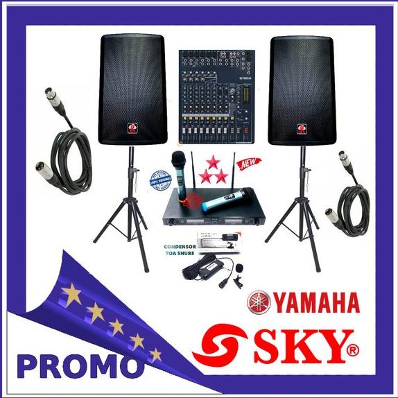 PREMIUM PAKET MIXER YAMAHA MG124CX SKYAUDIO SK15H ORIGINAL