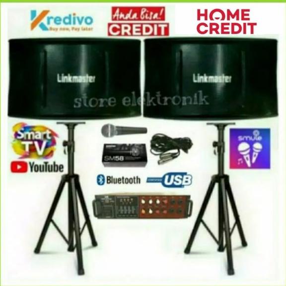 Paket Karaoke Sound System Linkmaster 10 Inc Upgrade Ampli Mixer Power