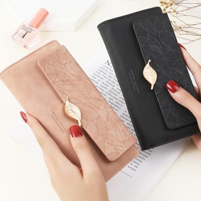 DOMPET PANJANG WANITA PESTA KULIT PREMIUM MAGNA RESLETING KARTU IMPORT