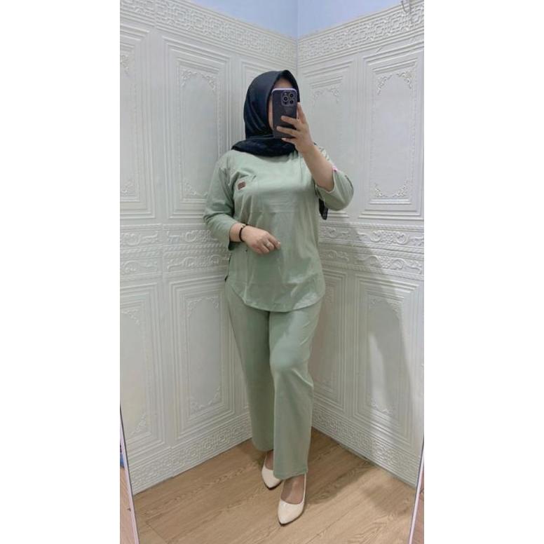 Baju Set Polos Stelan Polos//One Set Oval Polos/ Oneset Ori Pojee/ Setelan Wanita Dewasa / Setelan W