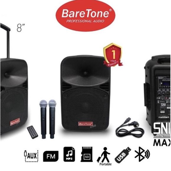 Portable Wireless Baretone 8 inchi Original