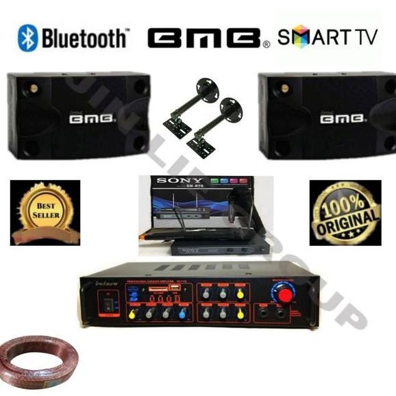 PAKET SOUND KARAOKE BMB 8 INCH MIC WIRELESS