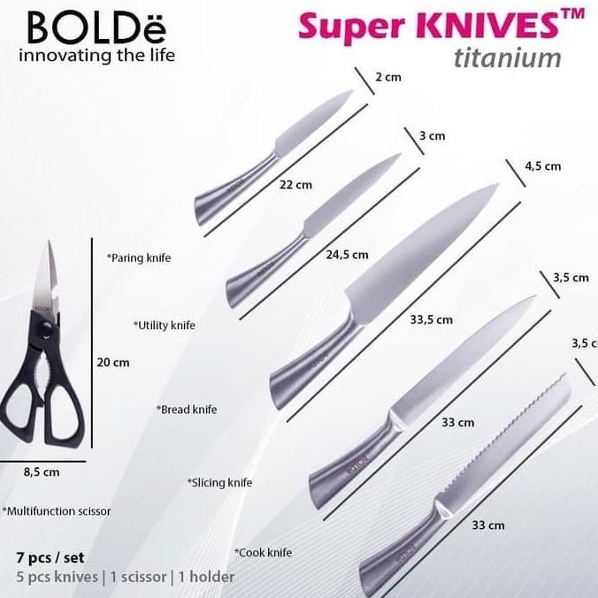 Pisau Set Bolde Super Knives Set Titanium Ok