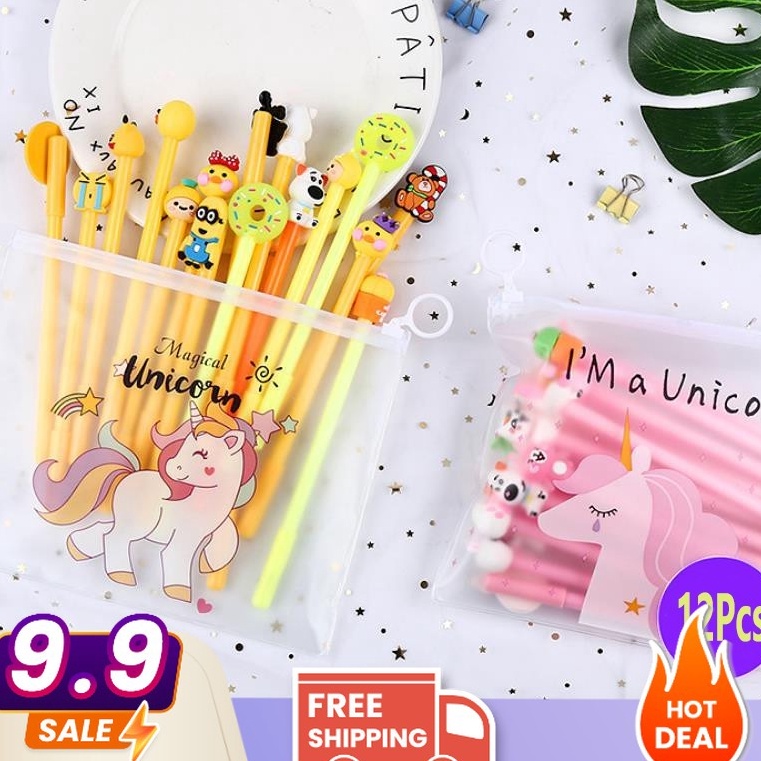 

NCMW2408 COD 1 SET PULPEN GEL MOTIF FREE TEMPAT PENSIL TRANSPARAN UNICORN PP28