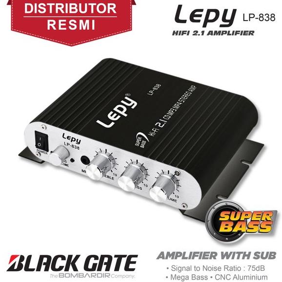 TERMURAH! Lepy LP-838 Mini Stereo Amplifier Subwoofer (Black)