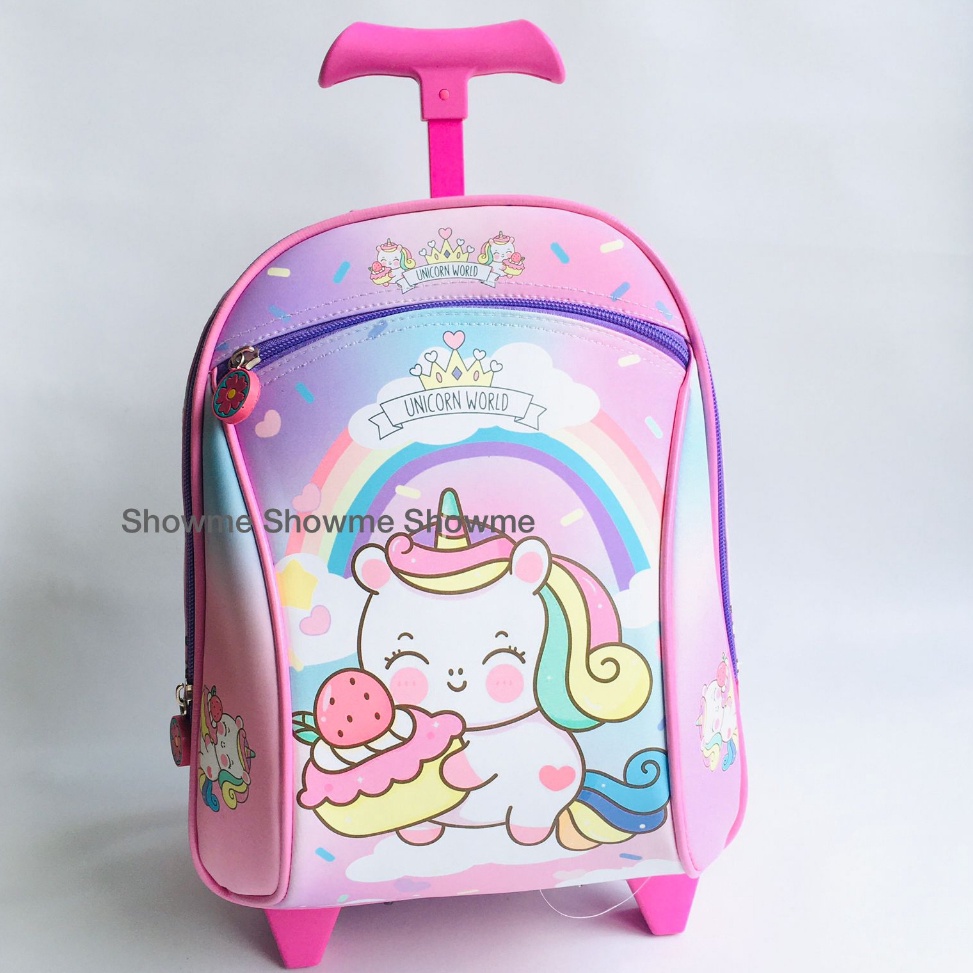 More Info HereJj8J3 SHOWME TROLLEY - TAS TROLI DORONG ANAK PEREMPUAN KARAKTER - BATOK GAMBAR BUSA KE