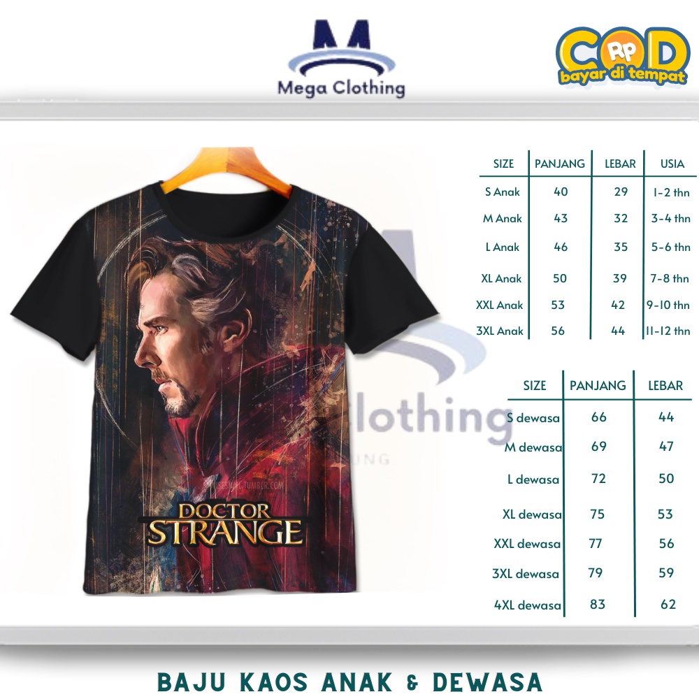 Kaos Superhero Doctor Strange v9 Anak & Dewasa | Baju Couple Keluarga 3D Karakter Doctor Strange v9 