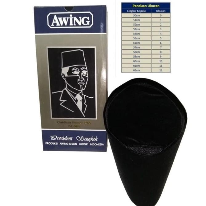 Barang Ready Peci Songkok Awing Hitam Polos Ac/Songkok Awing Polos Ac Original