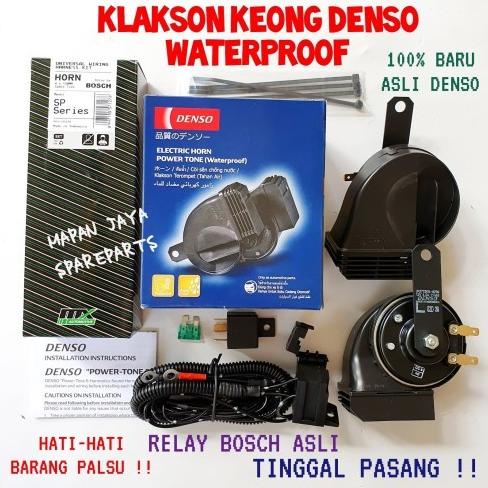 BEL KLAKSON KEONG DENSO ANTI AIR WATERPROOF MOTOR MOBIL PLUS KABEL SET