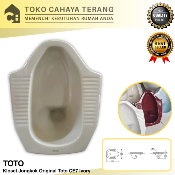 Kloset Jongkok Toto CE7 Ivory / Kloset Jongkok Original Toto / Kloset