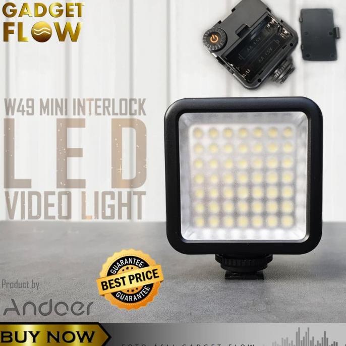 LED Lighting Lampu Video Light Kamera DSLR VLOG Fotografi Andoer W49