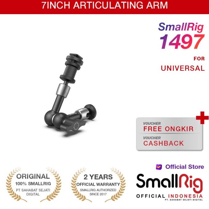 SmallRig Articulating Rosette Arm 7In Long with Cold Shoe Magic 1497