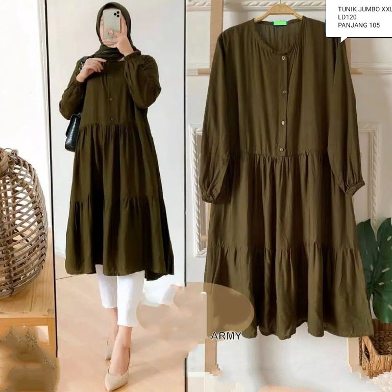 tey-17 WIZA TUNIK/TUNIK JUMBO/LD102&120/TUNIK KERUT KELILING/TUNIK SUSUN/TUNIK WANITA/TUNIK MUSLIM/M