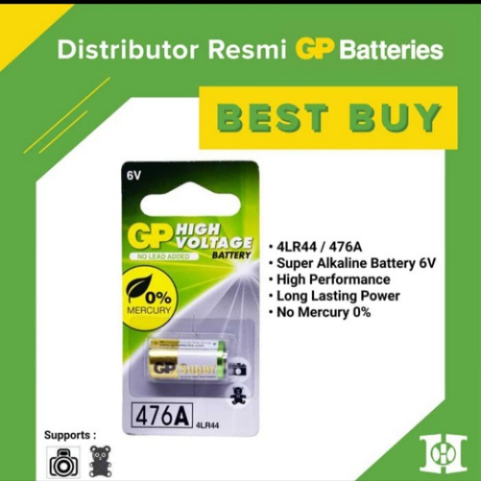 baterai 476A 4LR44 6v Alkaline/Gp Alkaline /super Alkaline/6v