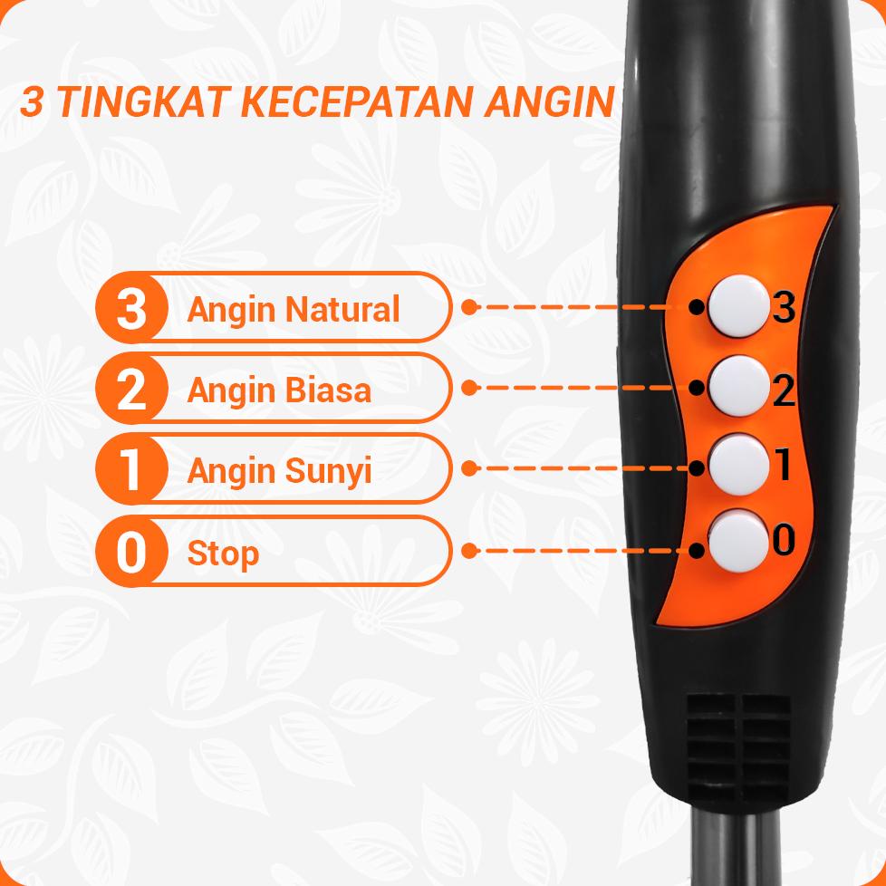 Diskon World Home Kipas Angin Berdiri Stand Fan 16 Inch Kipas Listrik Senyap Portabel Stand Fan Deng