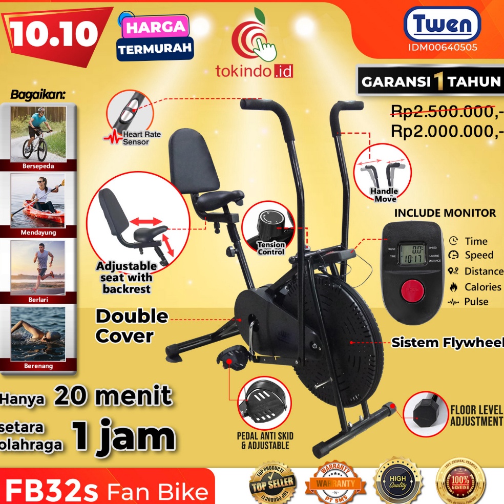 BEST SELLER Sepeda Statis Orbitrack Fan Bike TWEN FB3 FB31 FB32 FB32s - Platinum Bike Termurah